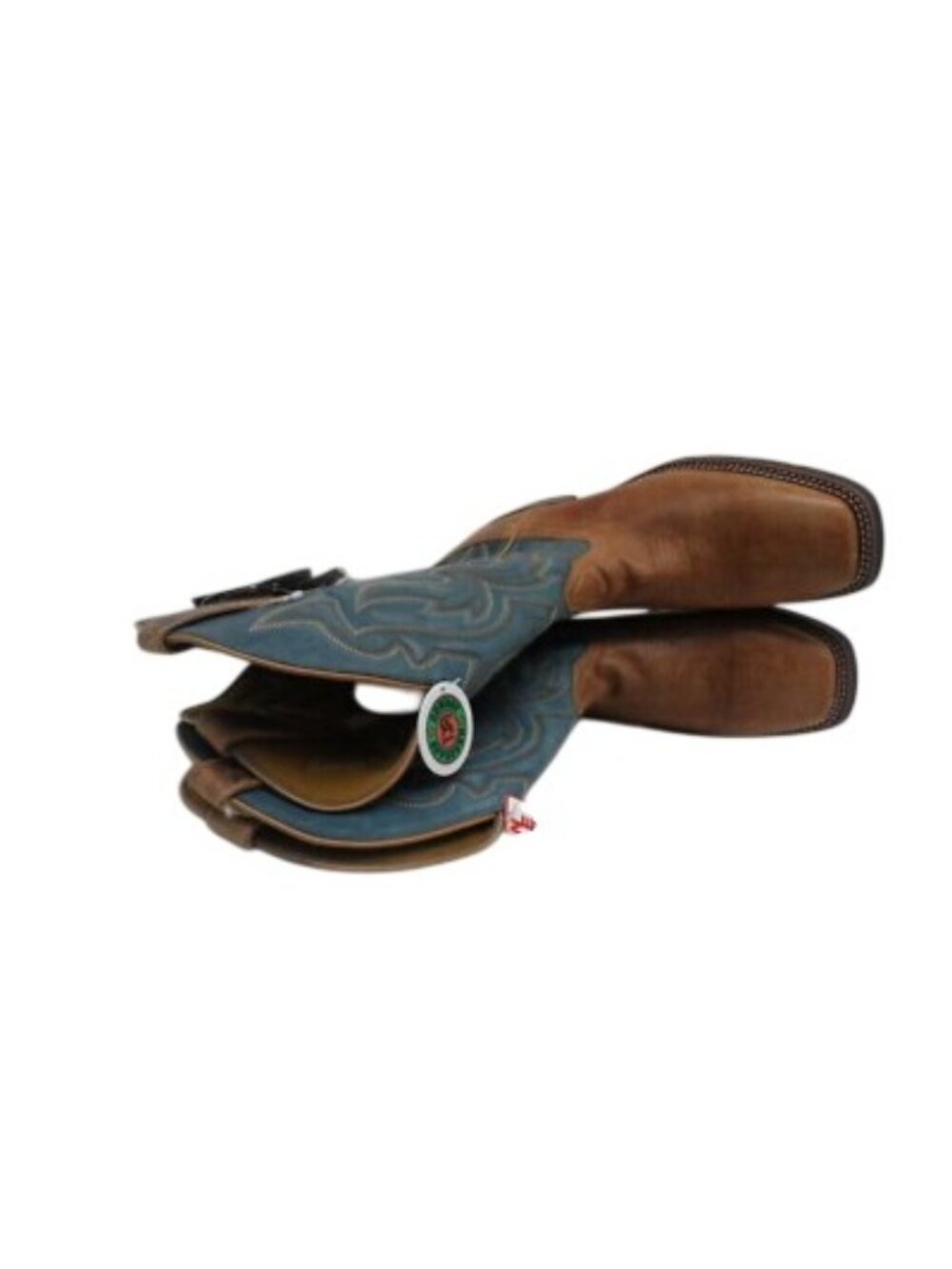Laredo Men's 13" Pull On Western Cowboy Work Boot W0002528A Brown/Teal 9M - Picture 5 of 7